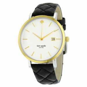 Kate Spade Metro Black Quilted Leather Watch